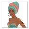 Designart - African American Woman With Earring & Turban - Modern Canvas Wall Art Print